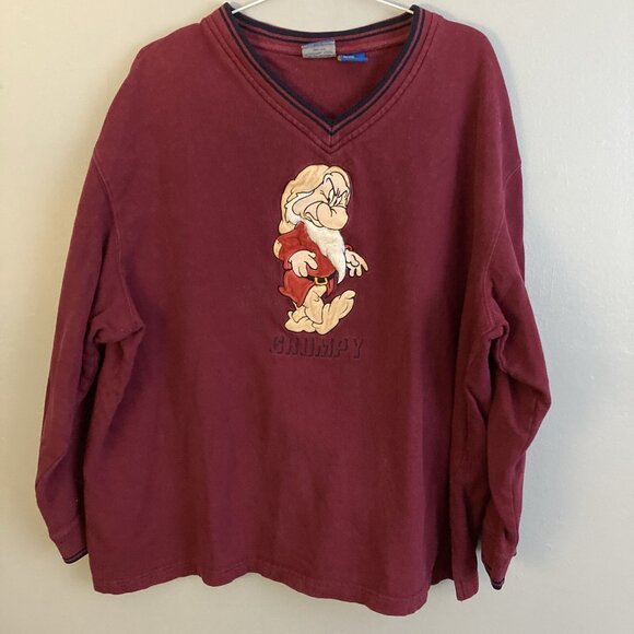 Disney Other - Disney Classics Grumpy Sweatshirt Red Maroon Size XL